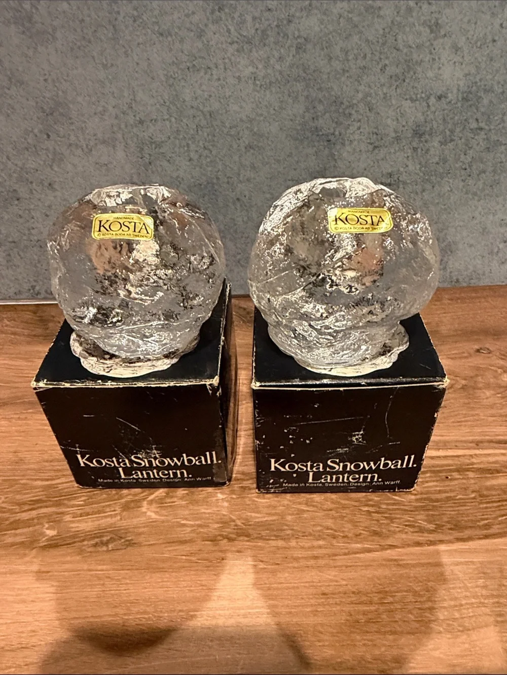 Kosta Boda Clear Textured Glass Snowball Votive